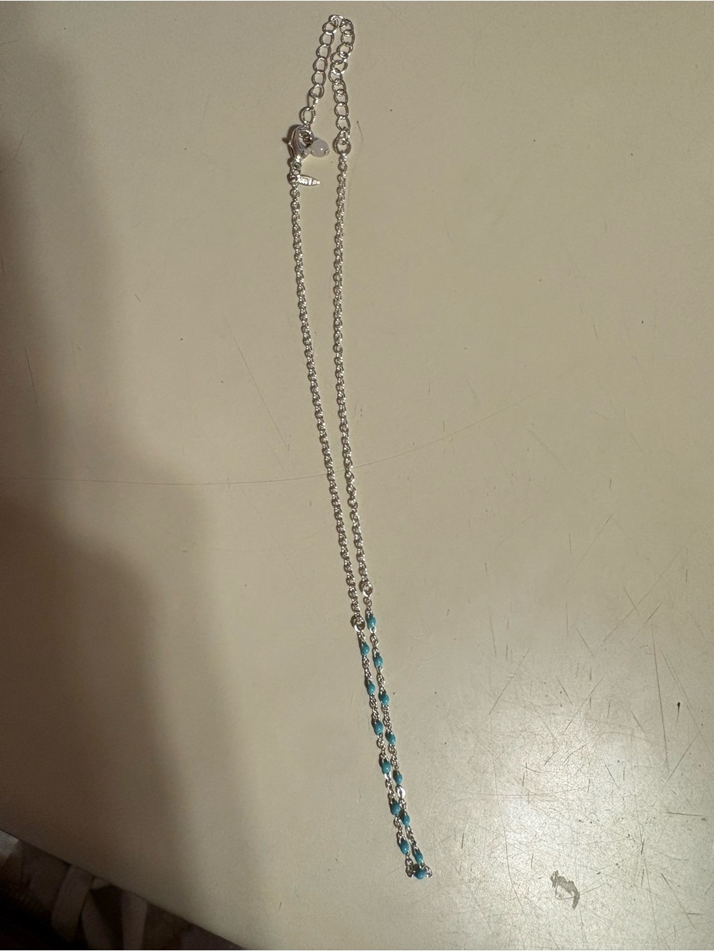 Avon Silver Necklace with Turquoise Bead Accent
